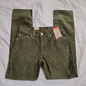 Levi's 511 Slim Fit Corduroy Pants Men's 29x30 Green Stretch